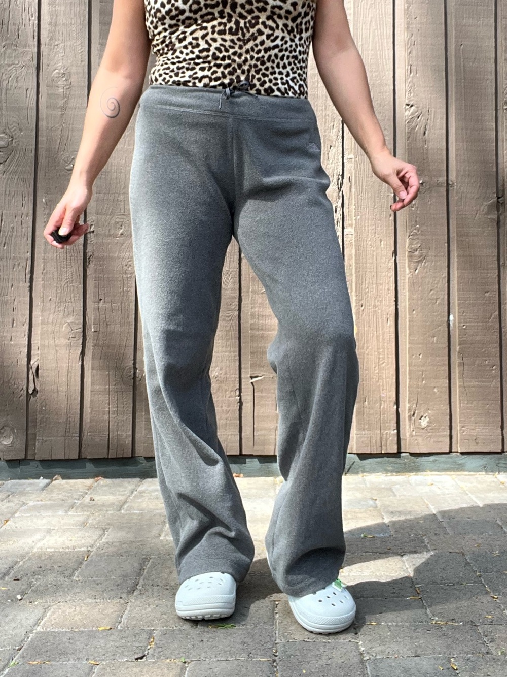 The North Face Gray Polartec Fleece Pants Straight Leg Womens Medium